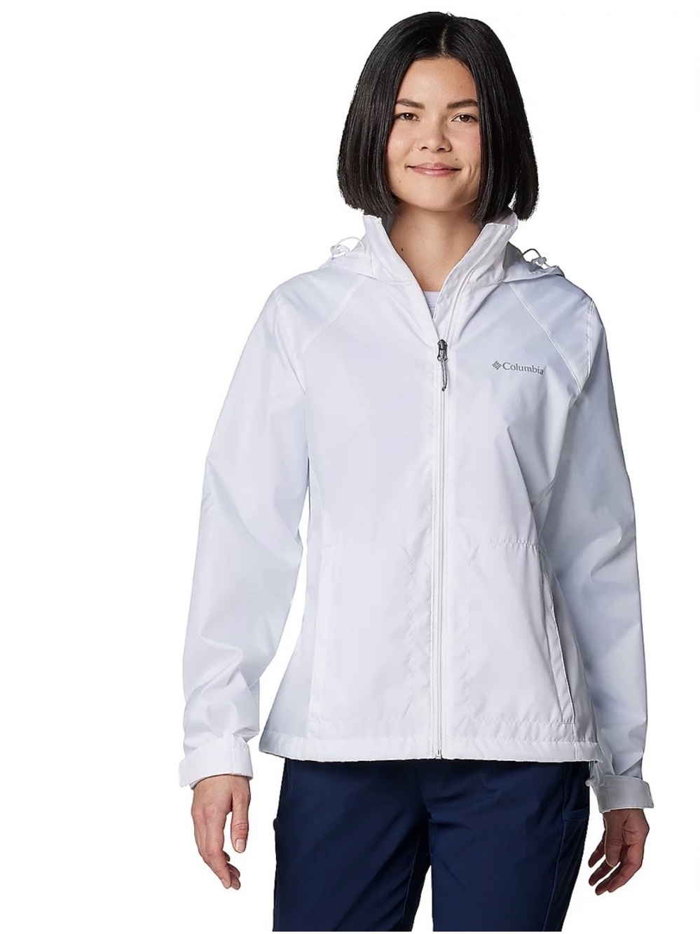 Columbia Women's White Hooded Waterproof Utility Jacket